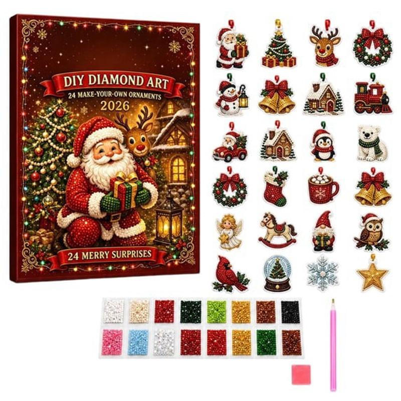 Pieces DIY Diamond Art Christmas Ornaments Kit Handmade Hanging Decorations for Holiday Home Christmas Tree Window Dressing