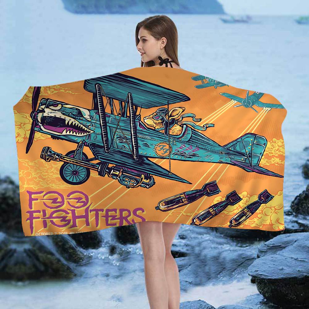 

Classic Rock Band F-Foo F-Fighters Anime Beach Swimming Towel Soft Absorbent Washcloth Children s Gifts For Kids Trave W30*H60(CM)