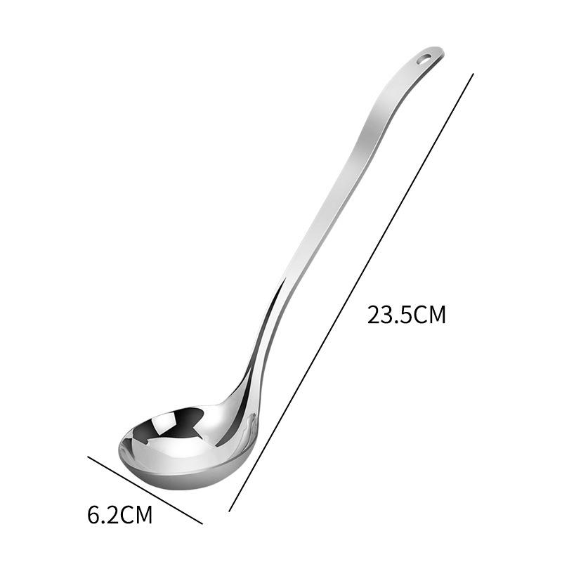 New Long Handle Colander Soup Ladle Spoon Stainless Steel Tableware Fine Holes Skimmer Japanese Tablespoons Home Kitchen Gadgets