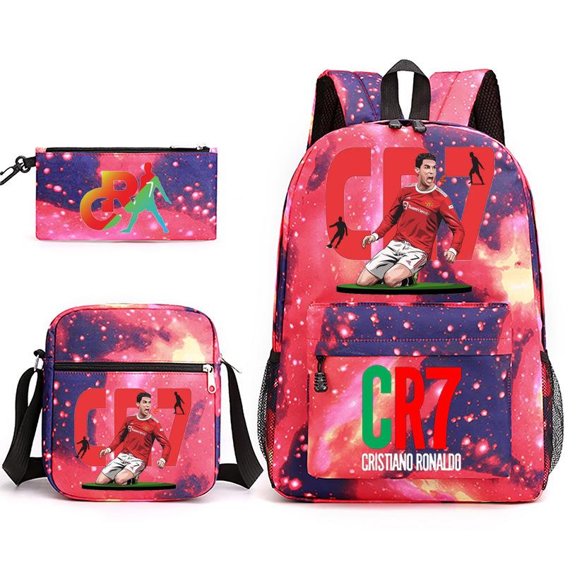 Cr7 Youth Fashion Children'S Student Schoolbag 3-Piece Set