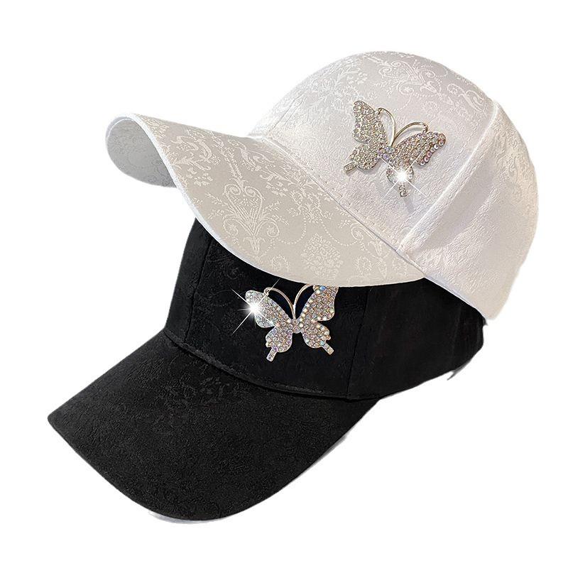 New Versatile Cap Rhinestone Butterfly Breathable Quick Drying Sunscreen Sun Hat Children's Fashion Versatile Baseball Cap