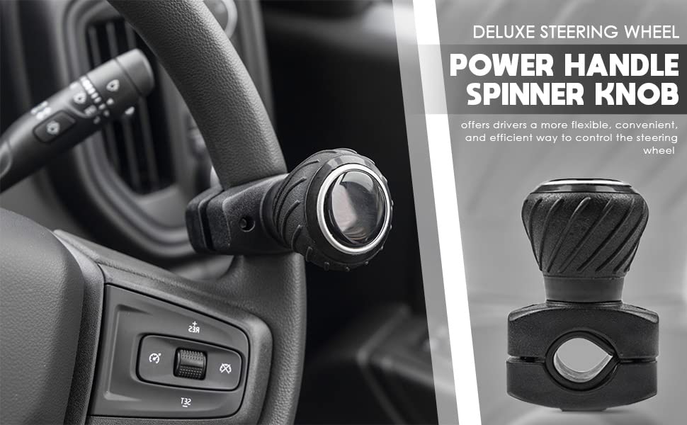 Premium Automotive Steering Wheel Spinner Universal Fit for Lawn and More - Cars, Trucks, Tractors, Mowers, Forklifts,