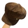 Herbst und Winter Neue Wildleder Achteckige Baskenmütze Damen Japanisch Vielseitig Retro Großer Kopfumfang Gesicht Zeigend Kleiner Malerhut