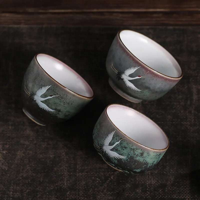 Rui Ching Cheung Gru Fatta a Mano Cottura su Pietra Tazza da Tè Vintage Tazza Personale del Maestro Tazza da Tè