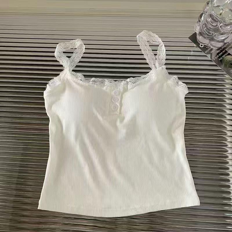 Korean Style Lace Trim Camisole: Women's Slim Fit Summer Vest