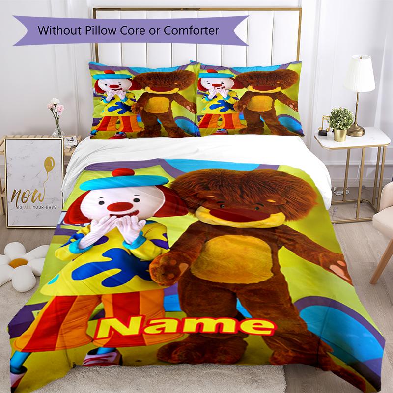 3pcs Custom Name JoJo's Circus Bedding Set Duvet Cover Closure Includes 1 Duvet Cover & 2 Pillowcases, Soft and Comfortable for All Seasons.