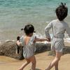Kids' Sun-Protective Quick-Dry Striped Swimsuit Set - Long Sleeve for Boys & Girls