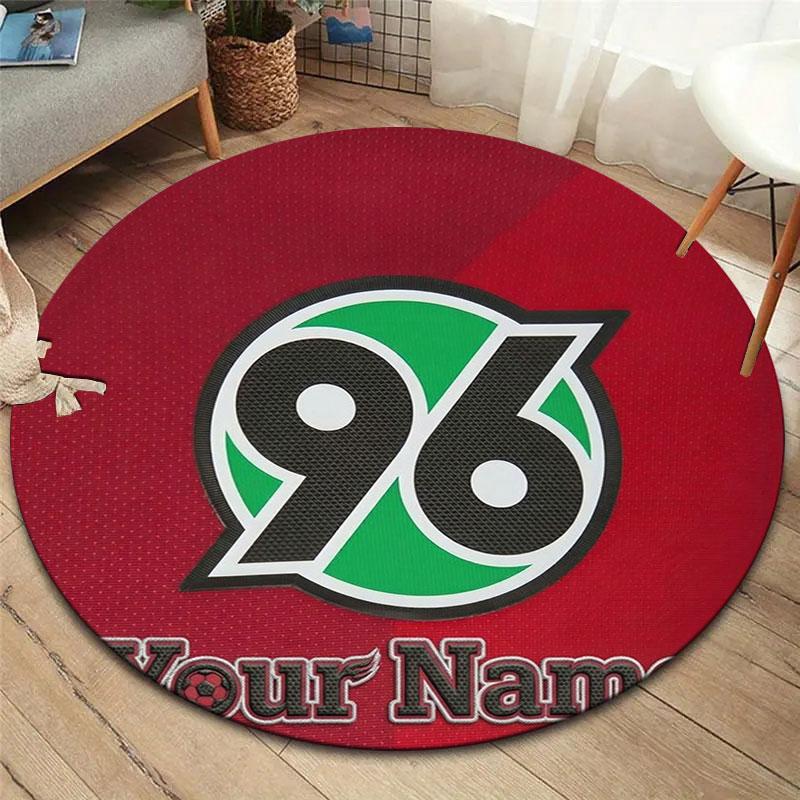 Hannover 96 Custom Name Round Area Rug,Carpet Rug for Living Room Bedroom Sofa Playroom Decor,Non-slip Floor Mat