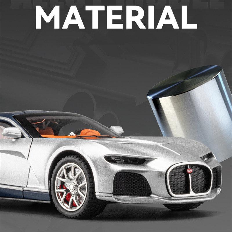 1/24 Bugatti Atlantic Alloy Sports Car Model Diecasts Metal Toy Vehicles Car Model Simulation Sound and Light Childrens Toy Gift