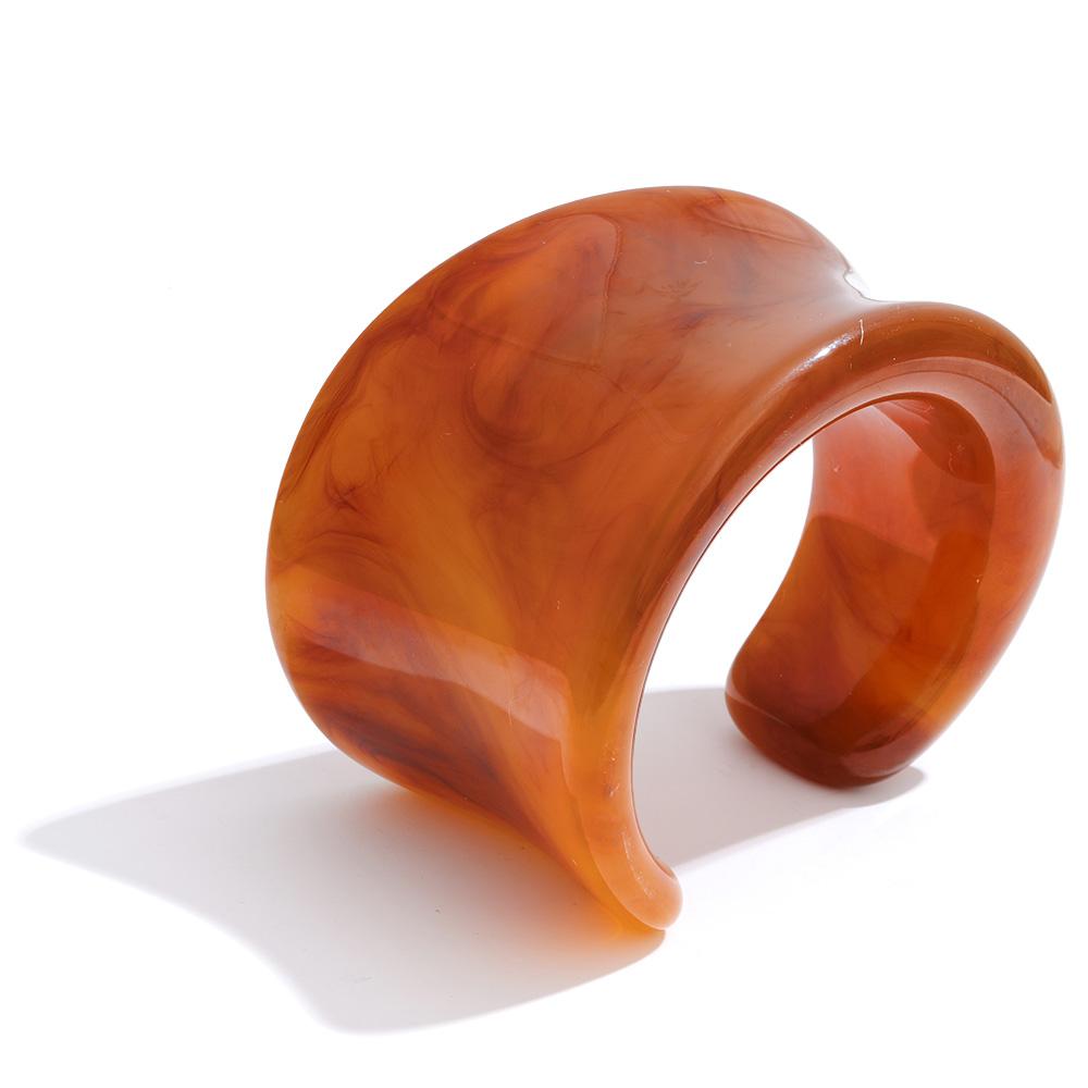 Eetit 64mm Multi-color Big Resin Acrylic Cuff Wide Bracelet Bangle for Women Waterproof Charm Statement Street Large Jewelry