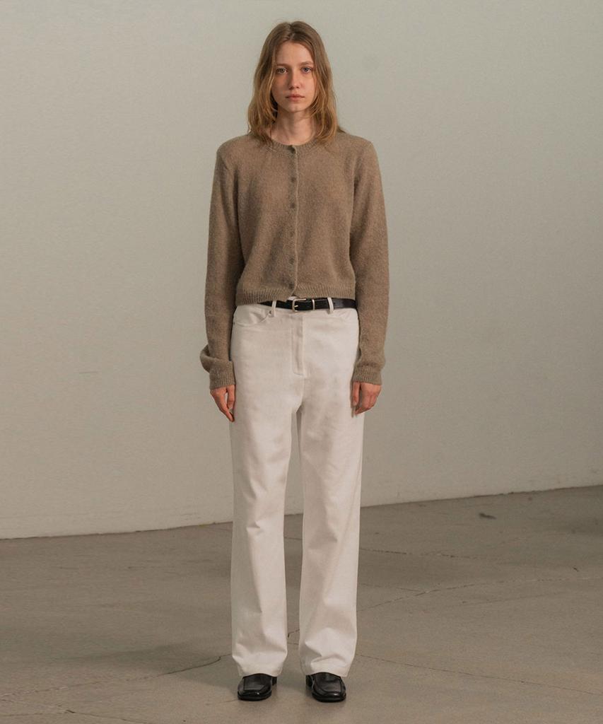 Mosyupamosyu Jane Straight Cotton Pants [White]