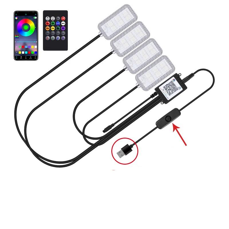 Led Car Foot Ambient Light With USB Neon Mood Lighting Backlight Music Control App RGB Auto Interior Decorative Atmosphere Light
