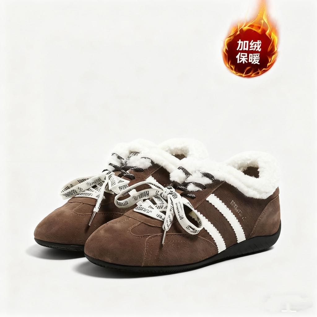 Retro velvet inner height increase racing German training shoes women's autumn new versatile low-top sports leisure