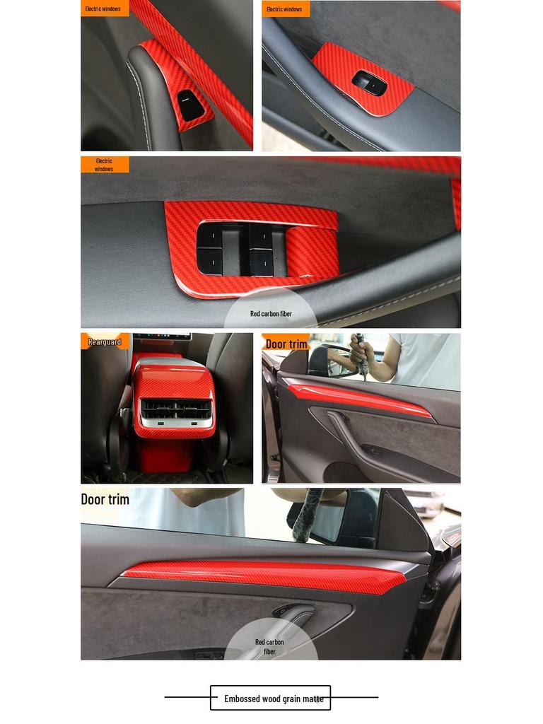 Carbon Fiber Interior for 2021-2023 Tesla Model 3/Y Steering Wheel & Console