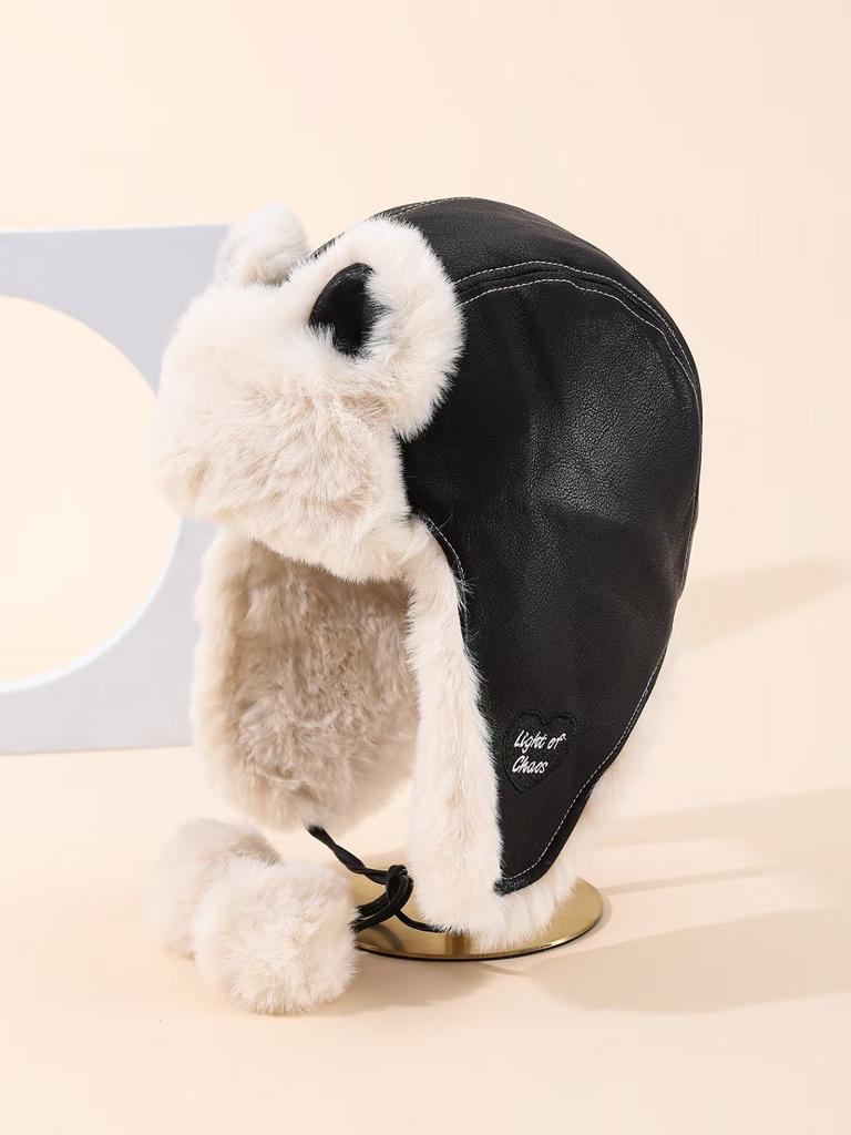 Cotton hat men's and women's winter thickened Lei Feng hat chain cloth label cycling ear protection flying hat tide