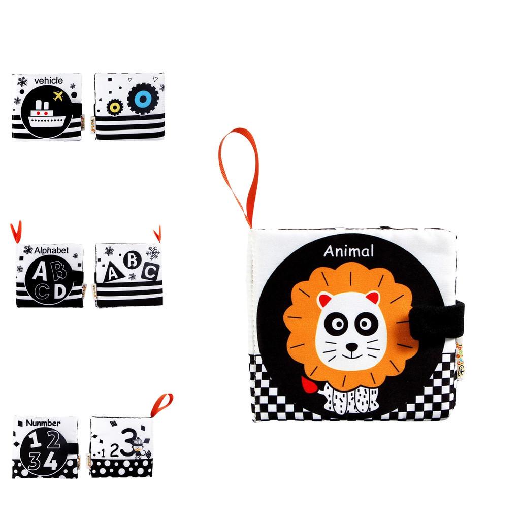 New Baby Cloth Book Black And White Number Cognitive Sound Paper Children's Early Education Book Tear-resistant Cloth Book Infant Toddler Toy