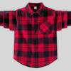 Boys' Spring & Autumn Plaid Long-Sleeve Shirt - Korean Style, Comfortable, Pure Cotton for Older Kids