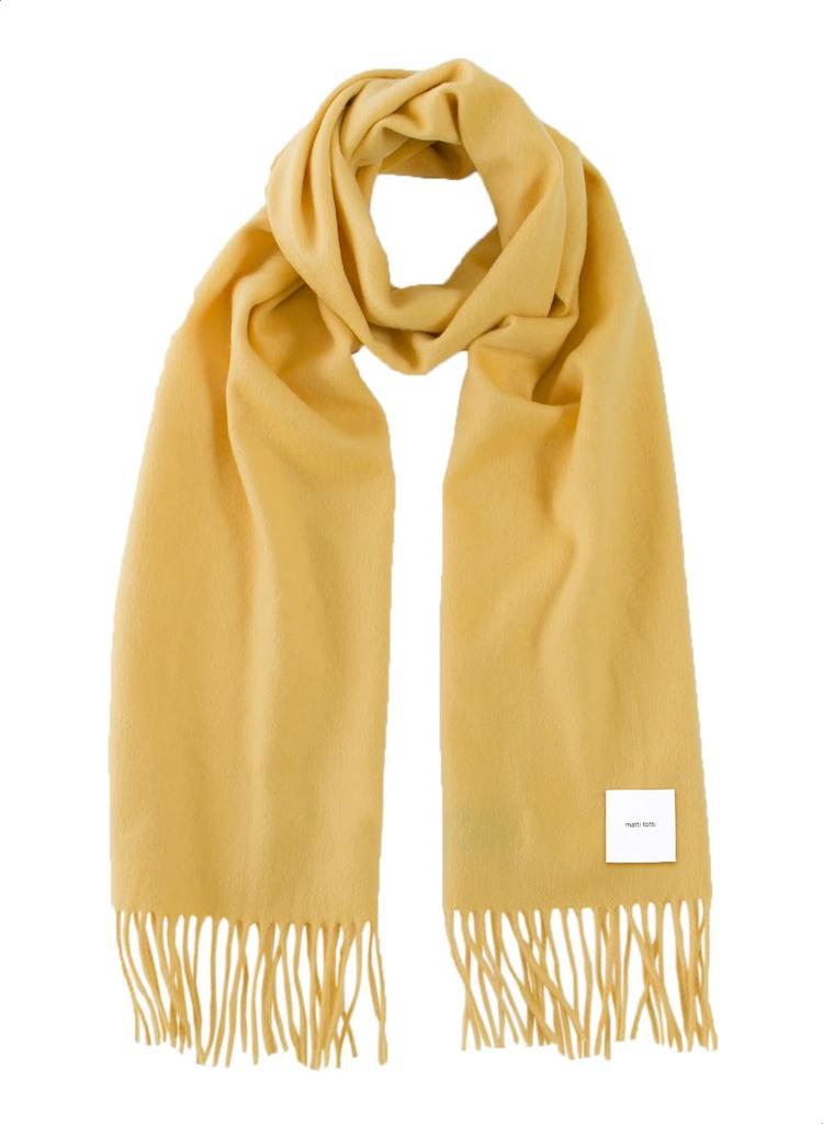 Yellow Ochre Cashmere Solid [matti Totti] 23. Scarf, 100% Cashmere, Large, Thick, Men's, Color, Long, Gift, Present, A0025B-18