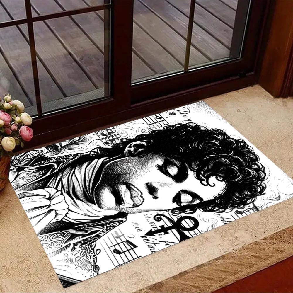 Prince Retro Music Icon Poster Floor Rug Office Rug Suitable For Living Rooms Kitchen Game Room Dormitory Antislip Carpet Anime Office Decor