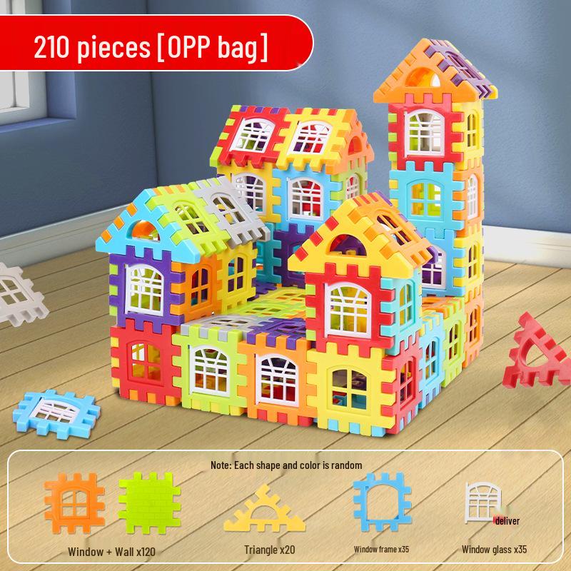 "Large Particle Building Blocks Toy for Kids 3-6: Build Wall, Window, and House Models"
