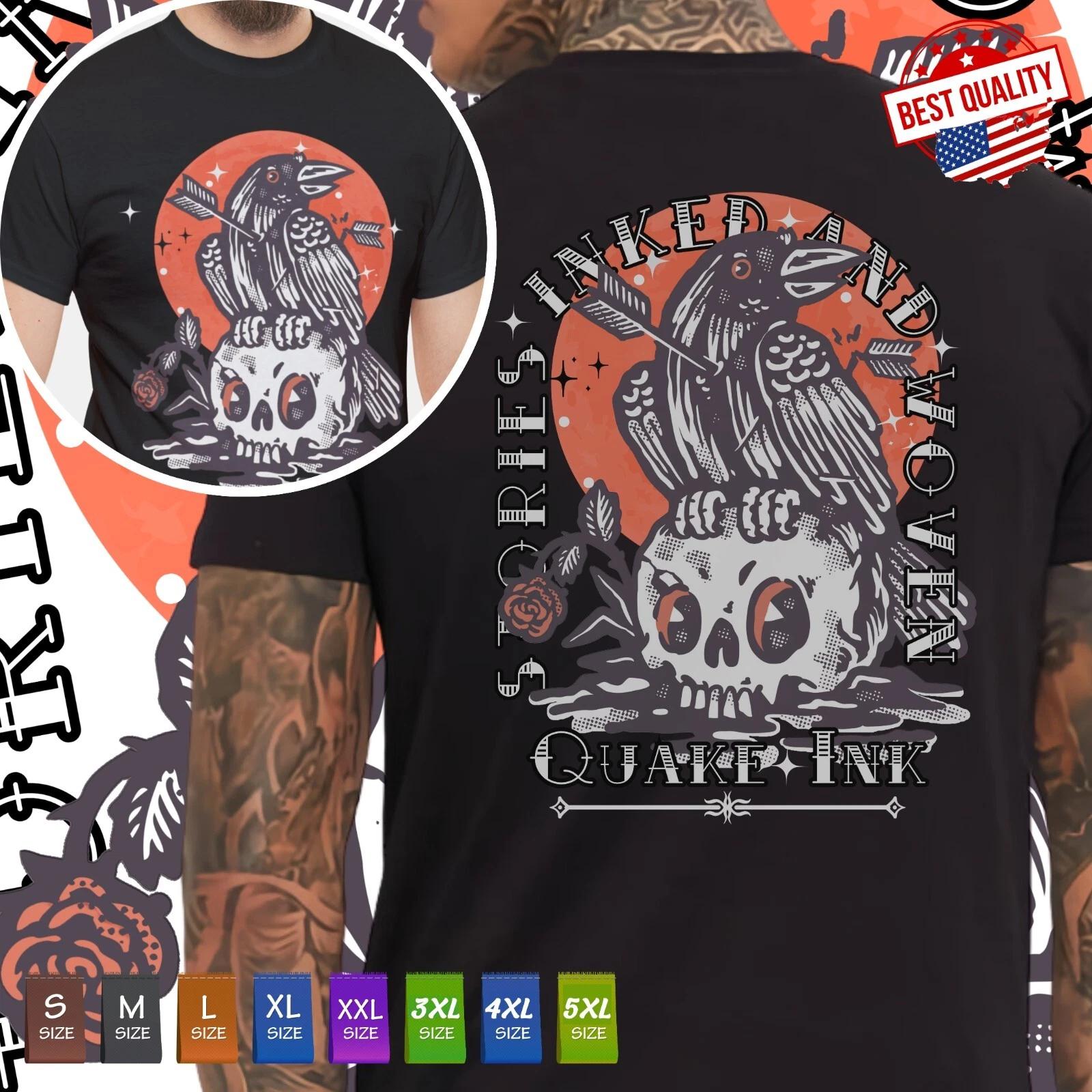 

Raven Tattoo T Shirt Tee Clothing Traditional Old School Wear Quake Ink 2XL