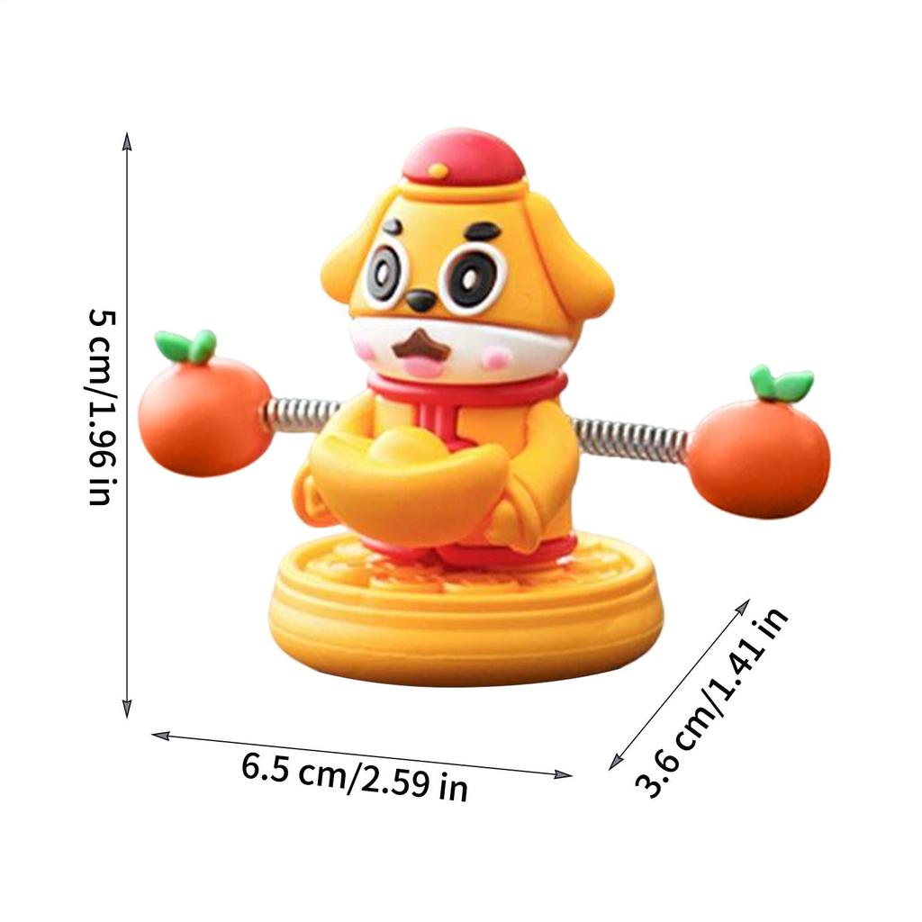 Car Dashboard Cartoon Ornaments Shaking Spring Animal Figurine Luck Car Decor Automotive Interior Dashboard Decorations