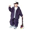 Boys Solid Color Utility Suit Set 2026 Kids Sporty Hooded Jacket Pants Two-Piece Outfit Ages 3-8