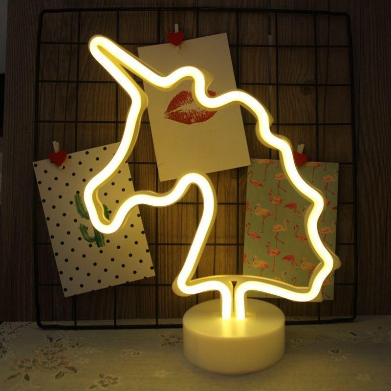 Shaped Led Cactus Neon Signs Light Holder Base Table Decoration Night Lamps