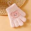 Cartoon children's gloves keep warm and cold in winter, all fingers, middle-aged children's kindergartens, boys and girls writing five fingers