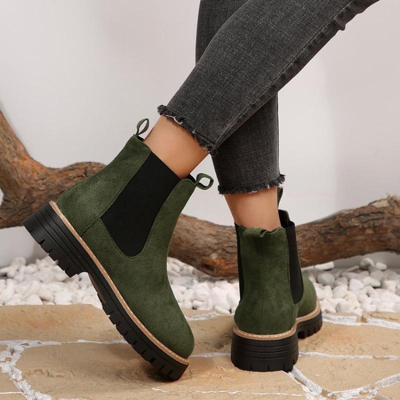 Neue Damen-Herbst-Chelsea-Ankle Boots im britischen Stil aus Wildleder, modische, vielseitige kurze Lederstiefel
