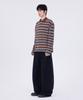 GLW Oversized Striped Collared T-Shirt Brown