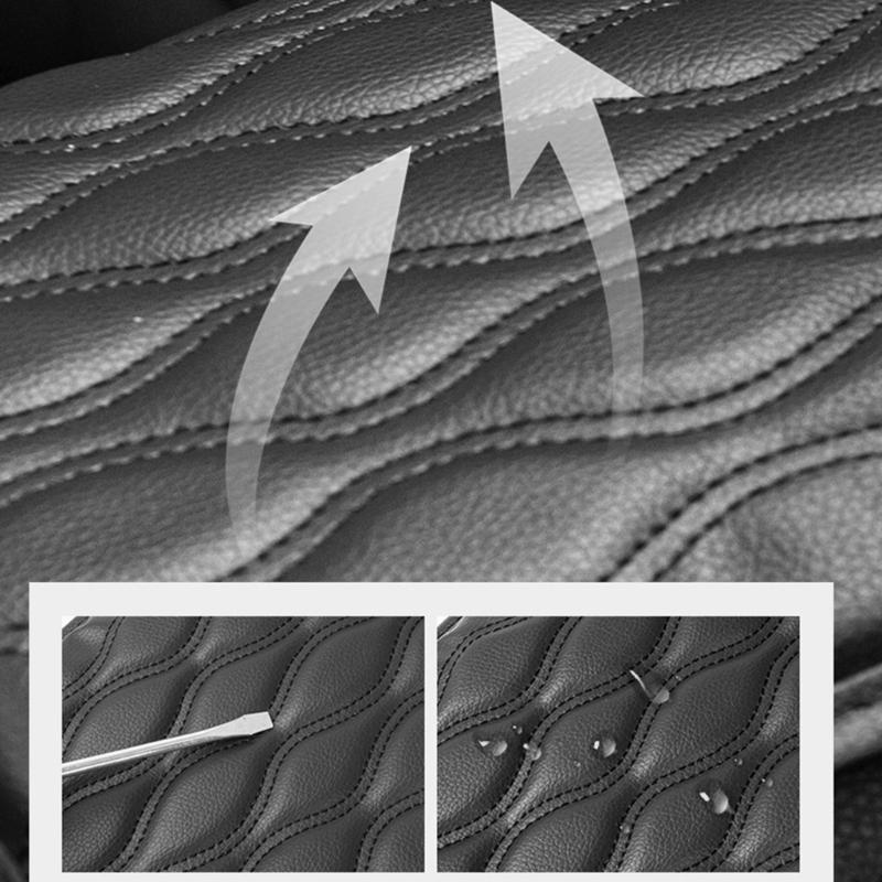 Center Console Leather Armrest Cushion Pad with 2 Storage Bags Replacement Armrest Protection Cover Quick Installation