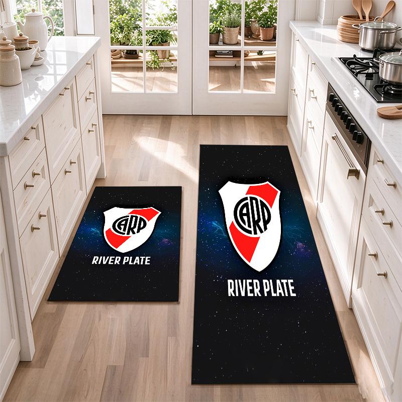 River Plate Flannel Kitchen Floor Mat – Non-Slip, Absorbent and Easy to Clean Suitable for Kitchens, Entryways Bedroomsand Bathrooms
