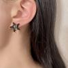 Simple and Small, Personalized, Sweet and Cool Black Five-pointed Star Ear Clips, Fashionable and Trendy Street Photography, Daily Commuting Models