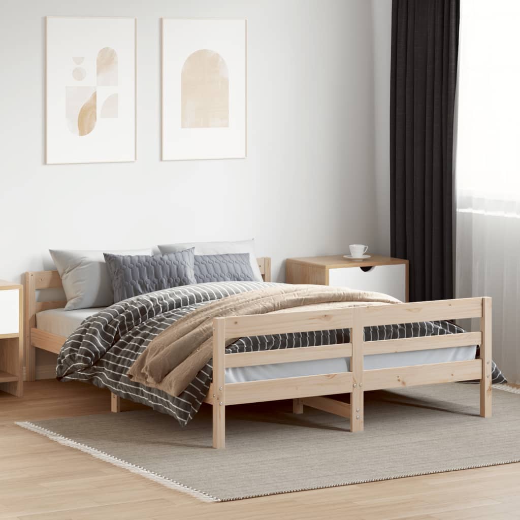 Solid Wood Bed without Mattress 140x200 cm Pine Wood