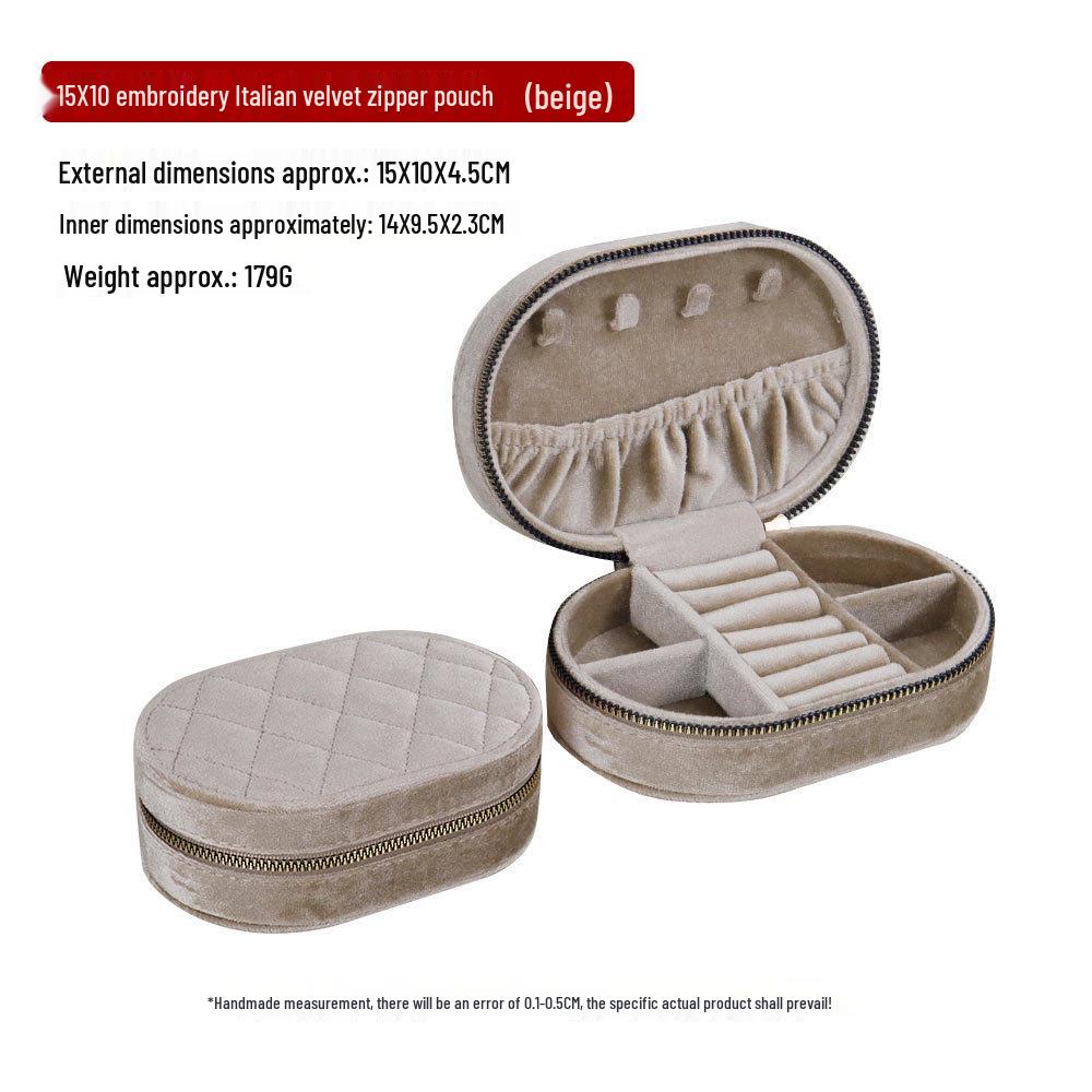 Boîte à Bijoux de Luxe en Velours pour Bagues, Colliers et Puces d'Oreilles - Solution de Rangement Portable et Élégante