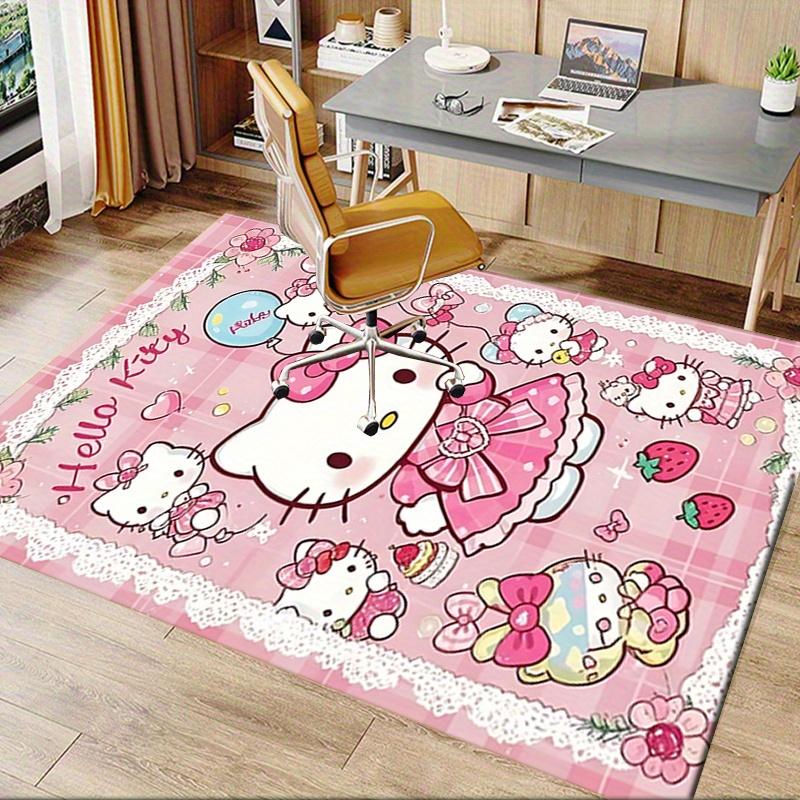Office Rug Hello Kitty, Cute Anti-Slip Rug, Machine Washable for Living Room, Bedroom, Office, Multiple Sizes, Bedroom Mat, Decorative Mat, Durable Ma