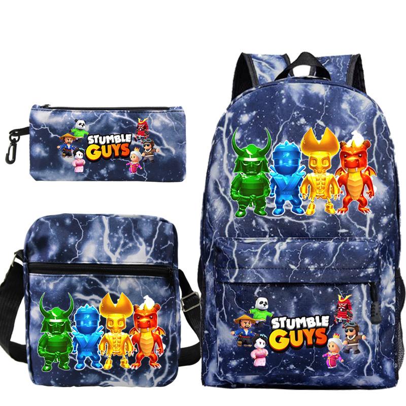 Game Merchandise Printed Children'S Schoolbag Set Teen Backpack Three-Piece Set