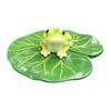 Naturinspirierte Verzierung Frosch auf schwimmendem Lotosblatt Figur, Lustige Harzfigur für Außenbereich Wasserspiel für Zuhause, Feengarten, Teich, Pool, Fische