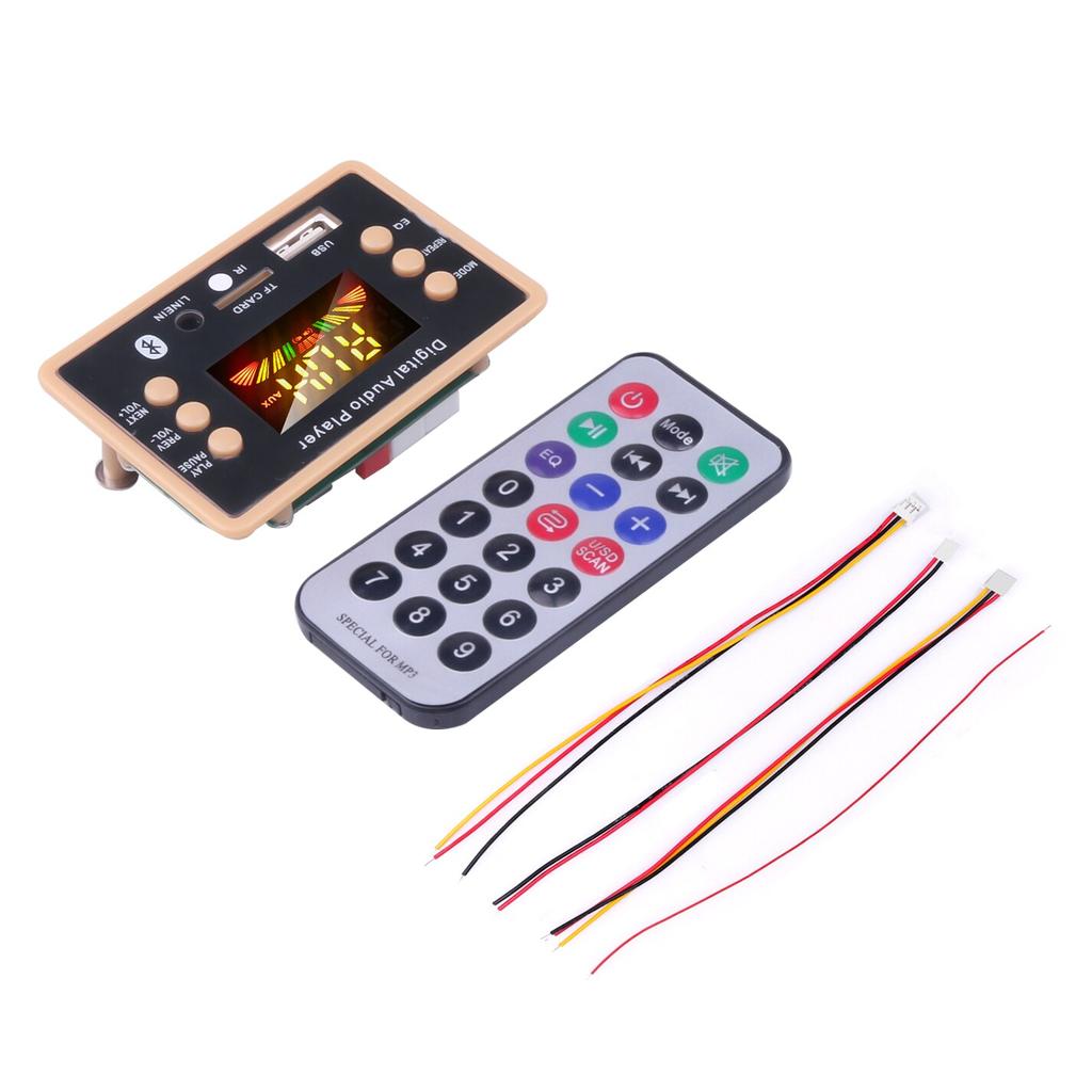 Bluetooth 5.0 MP3 Decoder Decoding Board Module 5V 12V Car USB MP3 Player WMA WAV TF Card Slot / USB / FM Board Module (Not Include Battery)