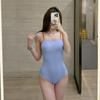 Rennbadeanzug Damen High-End Schwimmbad Einteiler Schöner Rücken Einfarbige Farbe