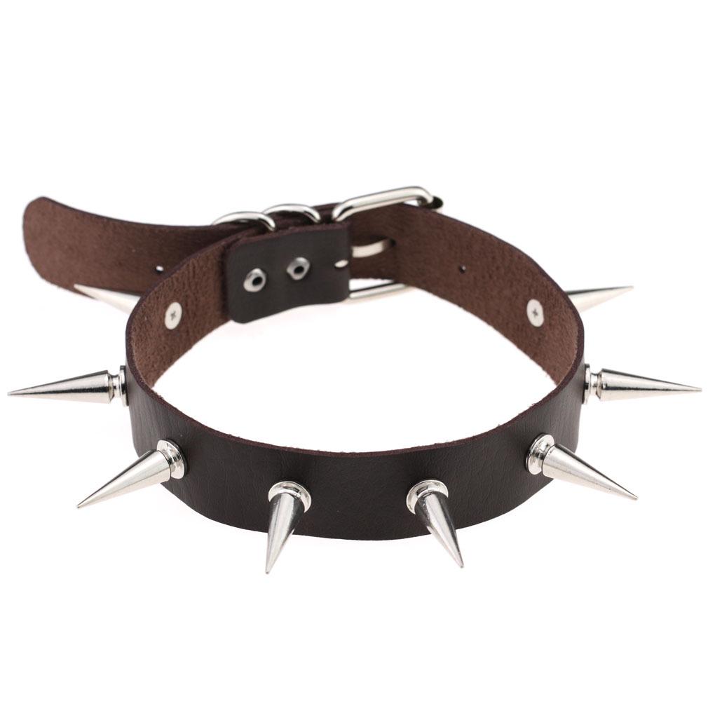 Japanese Harajuku Punk Spiked Leather Choker Necklace for Cosplay