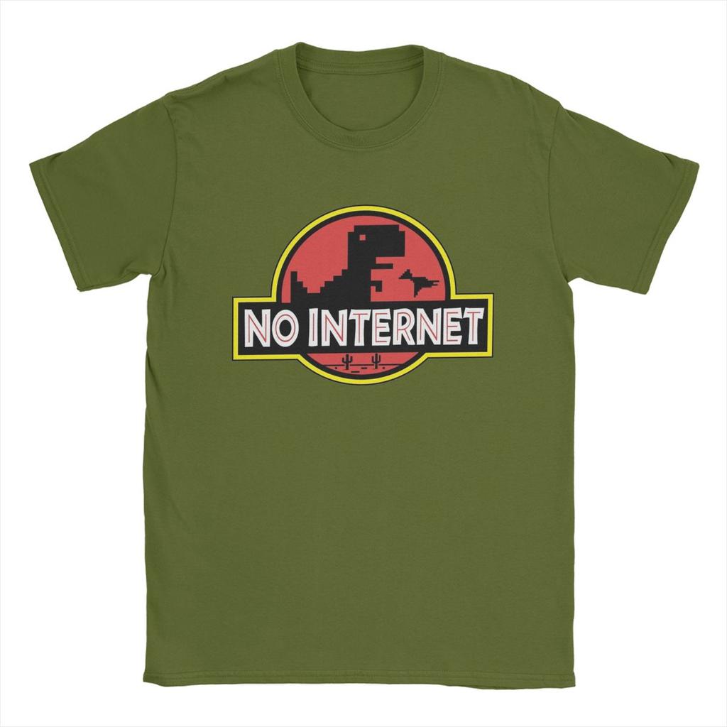 No Internet Park T-Shirt for Men Hipster Pure Cotton Tees O Neck Short Sleeve T Shirts Gift Idea Clothes