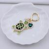 Rhinestone Turtle Keychain Colorful Ocean Hanging Pendant Lovely Marine Turtle Pendant  Gift