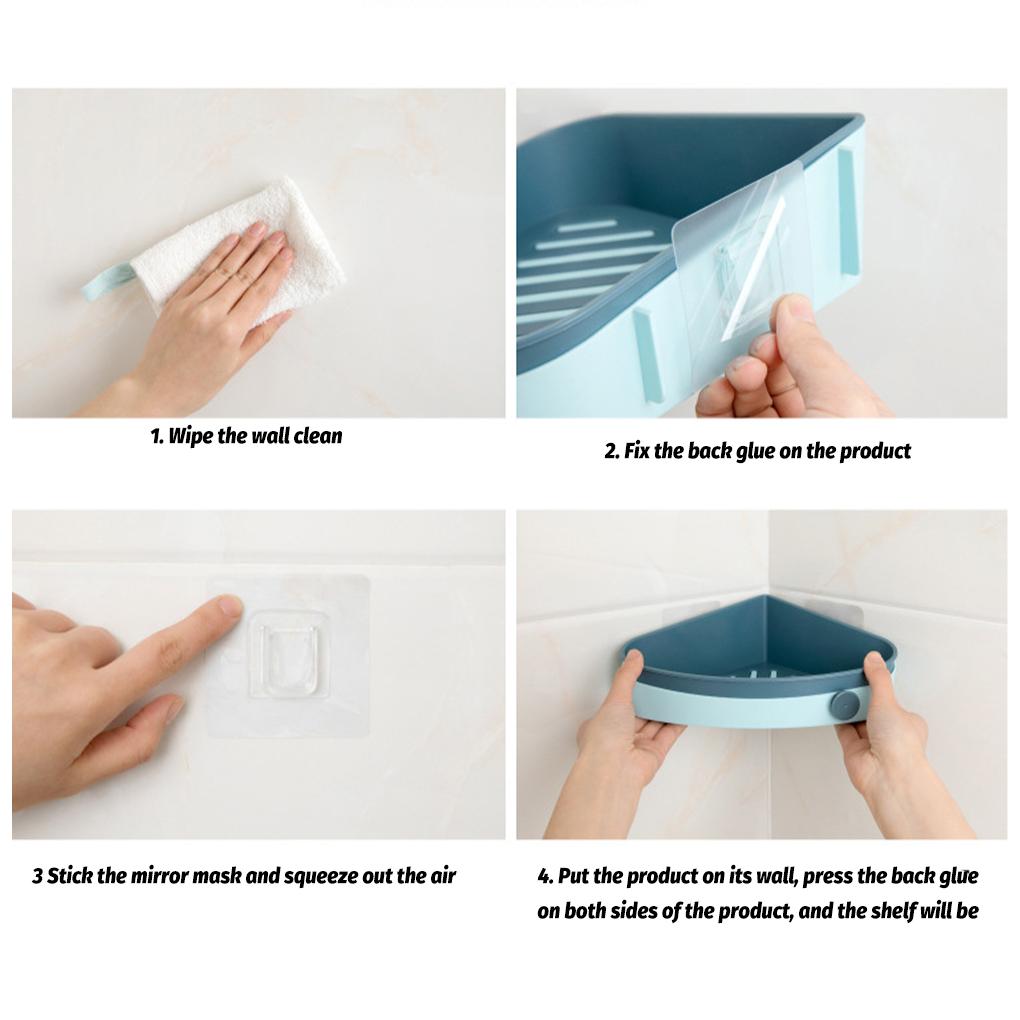 Wall Mounted Storage Holder Cloth Rack Organizer Drainer Tray Punch-free Shelf Hanger Shower Kitchen Household Bathroom