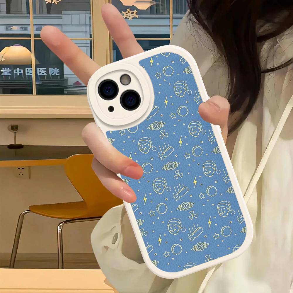 V-Vault-Tec F-Fallout Logo Phone Case Hard Leather For IPhone 16 15 14 13 Mini 11 12 Pro Max Plus Fundas