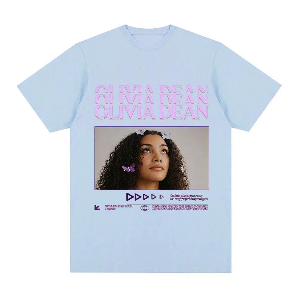 Olivia Dean Graphic Print Tshirt 100 Cotton Tees Hip Hop Women and Unisex Casual Soft Streetwear Fashion Oneck Adult Tops Summer