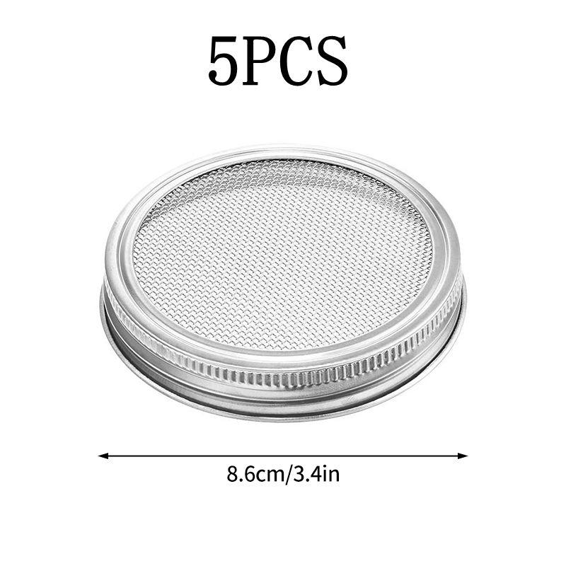 86Mm Wide Mouth Sprouting Jar Plastic Bean Sprouting Cap Seedling Tray With Stainless Steel Screen Mesh Cover Sprout Maker