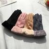 Suede Women's Gloves Single Line Hairy Winter Warm Outdoor Fleece Student Split Finger Touch Screen Gloves