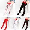 Valentines Day Over Knee Long Socks Cute Bowknots Lip Heart Pattern Thigh High Stockings for Women Parties Casual Wear